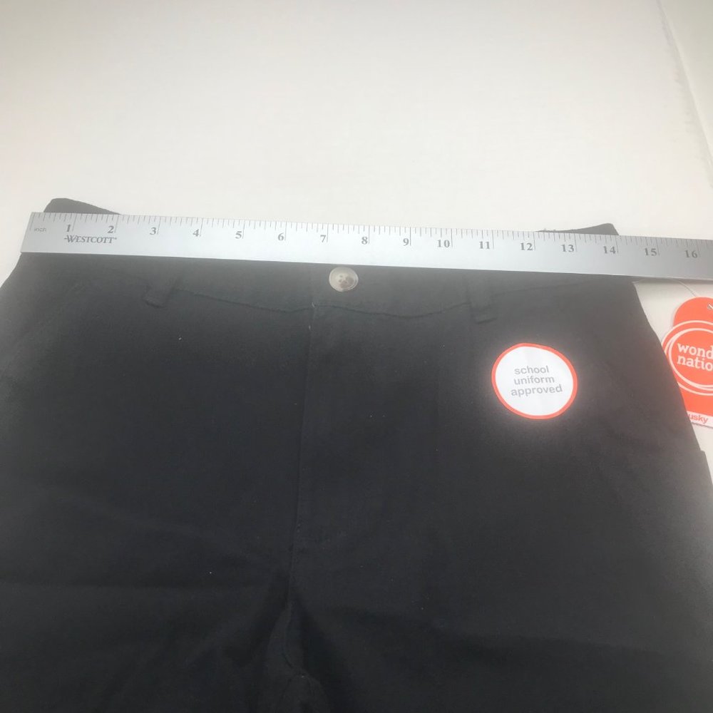 Wonder Nation Boy's Size 10 Husky Adjustable Waist Flat Front Short Black New - Picture 8 of 13